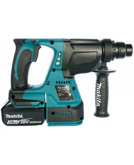Акк. перфоратор MAKITA DHR242RFE, SDS+, 18 В, 2.4 Дж, 3.3 кг, Li-ion 2х3 Ач, 3 реж, кейс, изображение 3