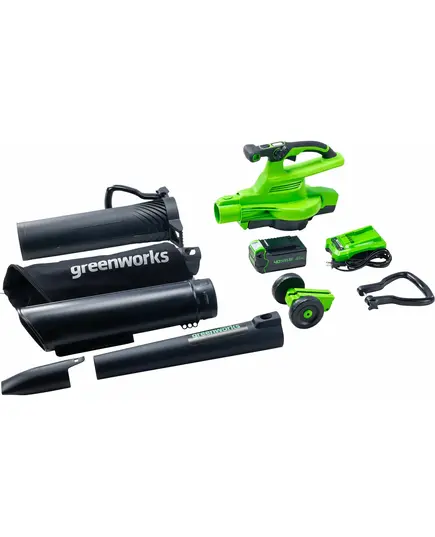 Акк. воздуходувное всасывающее устройство GREENWORKS GD40BVII, 40 В, бесщеточный, 370 км/ч, АКБ 4 Ач, ЗУ (2406907UB), изображение 7
