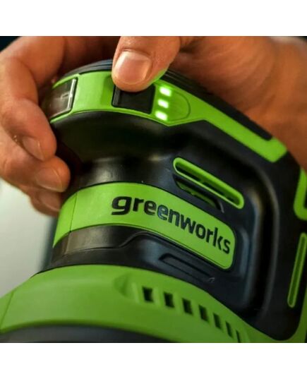 Акк. эксцентрик. шлиф. машина GREENWORKS OS325, 125 мм, без АКБ и ЗУ, изображение 2