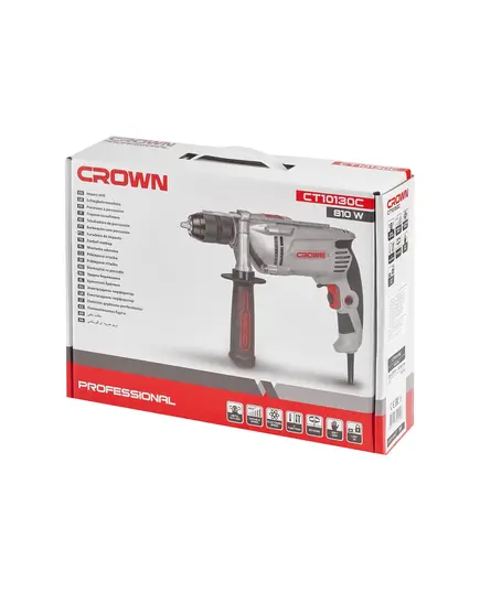 Дрель ударная CROWN CT10130С, 810 Вт, быстрозажимной патрон 13 мм, 0-2800 об/мин., вес 2.2 кг, изображение 6