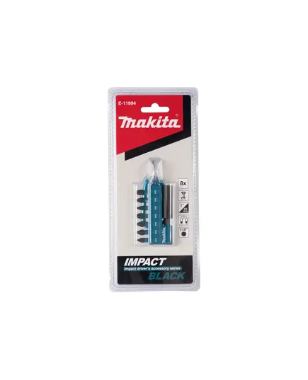 Набор бит MAKITA Impact Black 25 мм 8 шт. (PH1, 2XPH2, PH3, PZ1, PZ2, PZ3, магнитный держатель), изображение 2