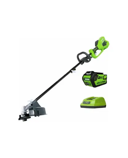 Акк. триммер GREENWORKS GD40BC, 40 В, б/щ мотор DigiPro, 1*4Ач, ЗУ, 40 см, леска 2 мм, нож, изображение 2