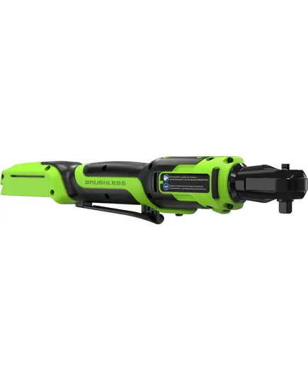 Акк. гайковёрт-трещотка GREENWORKS GD24RW, 24В, 1x2Ач, 1/2", 80Нм, 70мм, 0-250об/мин, бесщеточная, LED-подсветка, сумка (3804007CUA), изображение 4