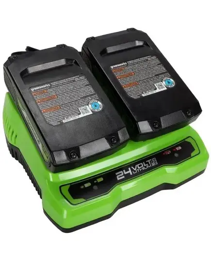 Зарядное устройство GREENWORKS G24C, 24В, 2А, на 2 аккумулятора (2931907qw), изображение 5