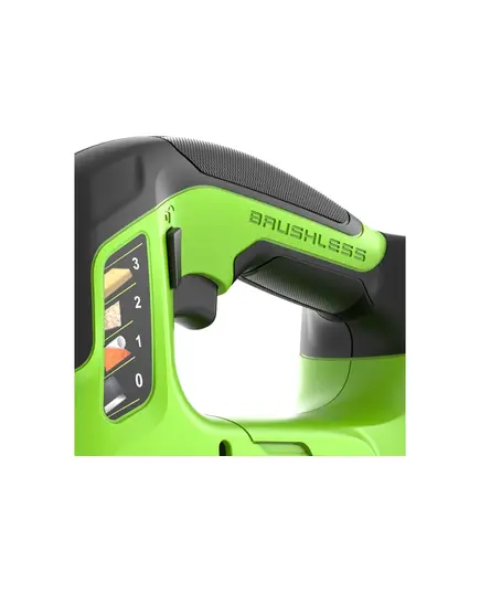 Акк. лобзик GREENWORKS GD24JS90, 24 В., б/щет, 90 мм, 0-3000/мин, 4 ст.маятник, LED, 1х4 Ач, ЗУ, кор (3601707CUB), изображение 6