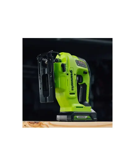 Акк. лобзик GREENWORKS GD24JS90, 24 В., б/щет, 90 мм, 0-3000/мин, 4 ст.маятник, LED, 1х4 Ач, ЗУ, кор (3601707CUB), изображение 14