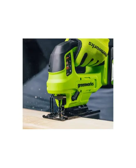 Акк. лобзик GREENWORKS GD24JS90, 24 В., б/щет, 90 мм, 0-3000/мин, 4 ст.маятник, LED, 1х4 Ач, ЗУ, кор (3601707CUB), изображение 10