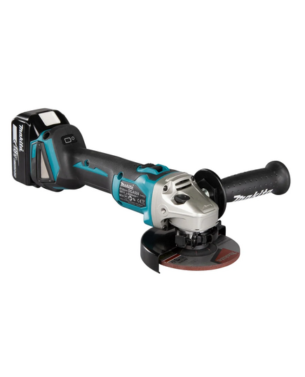 Аккумуляторная угловая шлифовальная машина MAKITA DGA504RT, LXT 18В BL ADT, AFT, XPT, 125мм, 8500 об/мин, пл. пуск, защ. от непр. включ. (1x5.0Ач, з/у), изображение 4