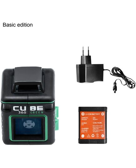 Нивелир лазерный ADA Cube 360 GREEN BASIC Edition, самовыравнивающийся, 40/70 м, точн. ±0.3 мм/1м, изображение 6