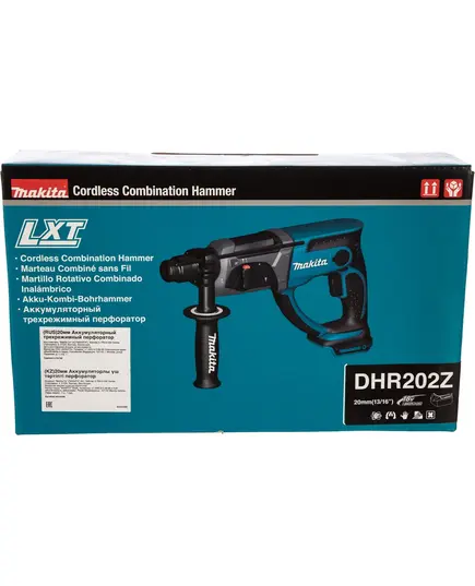 Акк. перфоратор MAKITA DHR202Z, 18 В, 1.9 Дж, 3.2 кг, 3 реж, без АКБ и ЗУ, изображение 11