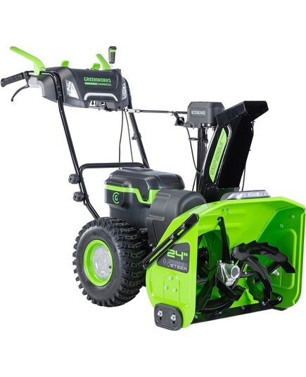 Акк. снегоуборочник GREENWORKS GD82ST56, 61 см, самоходный, бесщеточный, АКБ 82В, 3х8 Ач, быстрое ЗУ 8а (2602807UF3), изображение 2