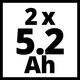 Аккумулятор EINHELL PXC-Twinpack, 2x18В 5.2Aч Li-ion, изображение 3