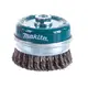 Щетка чашечная MAKITA проволочная (d100 мм, толщ. проволоки 0.5 мм, пучки, металл, M14х2) (D-29290)