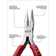 Длинногубцы мини прямые P.I.T. cерия ADVANCE HPLR06-0115L (115 мм, сталь CR-V, 63HRC, пружина), изображение 2
