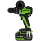 Акк. дрель-шуруповёрт GREENWORKS GD24DD140, 24 В, ударная , б/щет, 0-550/0-2100 об/мин, 70/140 Нм, Anti-kickback, 5 Ач, ЗУ, изображение 2