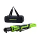 Акк. гайковёрт-трещотка GREENWORKS GD24RW, 24В, 1x2Ач, 1/2", 80Нм, 70мм, 0-250об/мин, бесщеточная, LED-подсветка, сумка (3804007CUA)